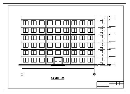 某市某六层框架结构办公楼全套施工cad图(含计算书，建筑图，结构图)-图二