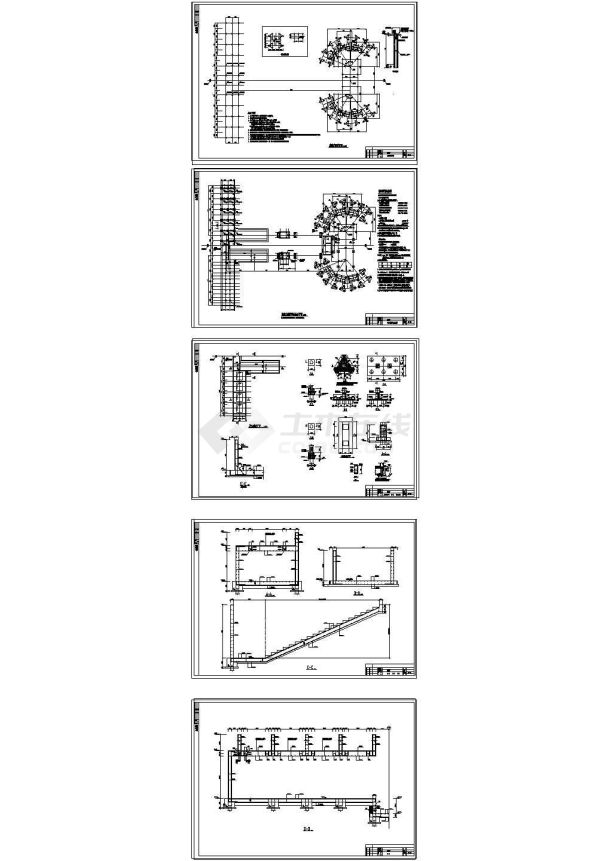 混凝土搅拌站结构cad施工设计图纸-图一