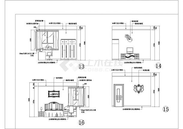 某栋住宅房装修结构设计cad详图-图二