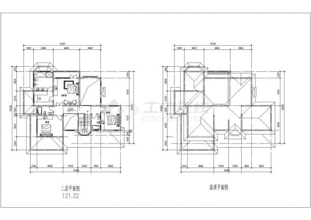 某二层带地下层框架结构坡地独栋别墅设计cad建筑方案图纸（带效果图）-图二