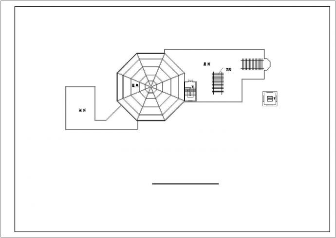某地小型会所建筑设计cad图纸（共6张）_图1