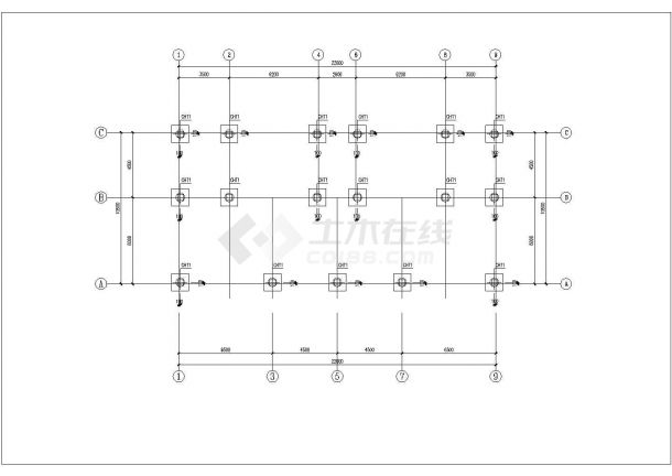 某三层框架结构现代风格别墅设计cad结构施工图（含效果图）-图二