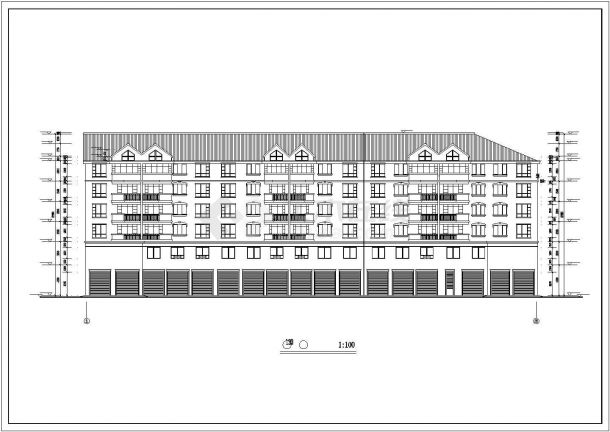 火焰小区A-5-1地块商住楼建筑设计cad图纸-图一