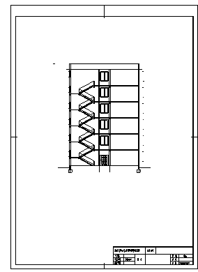 5000平米某六层高校办公楼建筑施工cad图(含计算书，建筑、结构图)-图二
