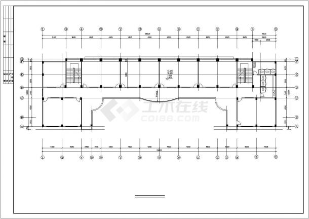 莆田市某实验中学5层教学楼建筑设计CAD图纸-图一