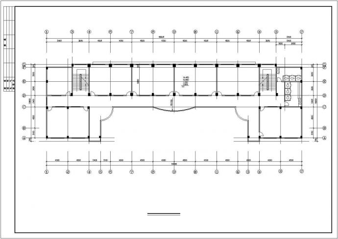 莆田市某实验中学5层教学楼建筑设计CAD图纸_图1