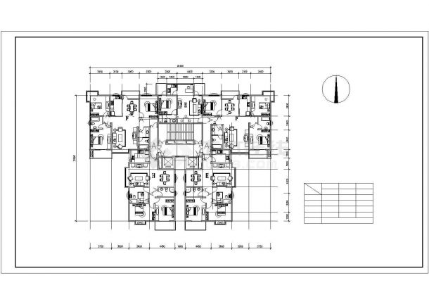 某丽锦园高层住宅户型建筑设计cad图纸-图二