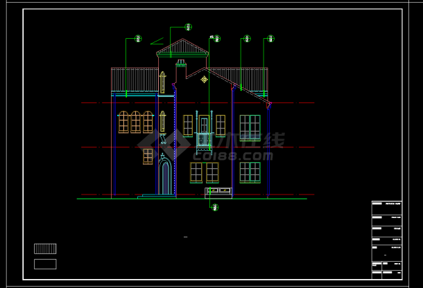 某二层框架结构简欧风格新农村别墅设计cad全套建筑施工图（含效果图）-图一