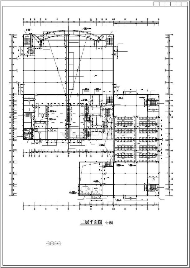 某学校食堂建筑设计施工CAD图纸-图二