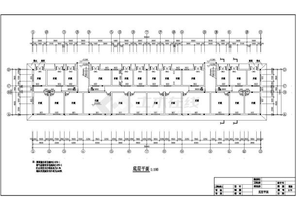 某大型六层住宅楼全套建筑施工cad图纸-图二