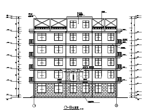 土木工程毕业设计_1200平米某五层框架综合楼建施cad图(含计算书，毕业设计)-图二