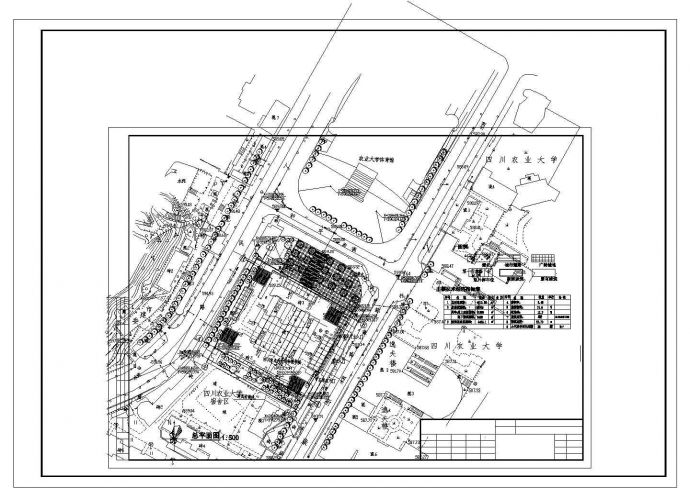 四川地区某大学校区平面规划设计CAD图纸_图1