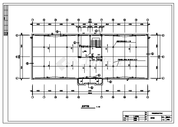土木工程毕业设计_办公楼设计_3200平方米五层框架结构办公楼建施cad图(含计算书，毕业设计)-图二