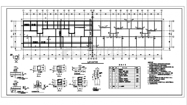 8层砌体住宅楼结构设计施工cad图纸（含地下一层）-图二