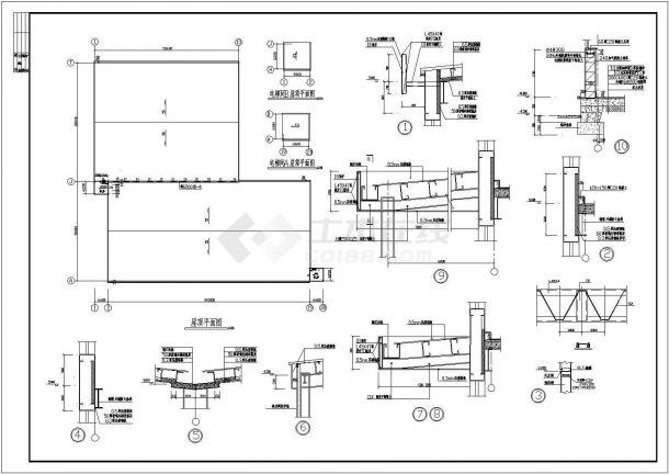 厂房设计_某地区轻钢厂房建筑详细设计方案施工CAD图纸-图二