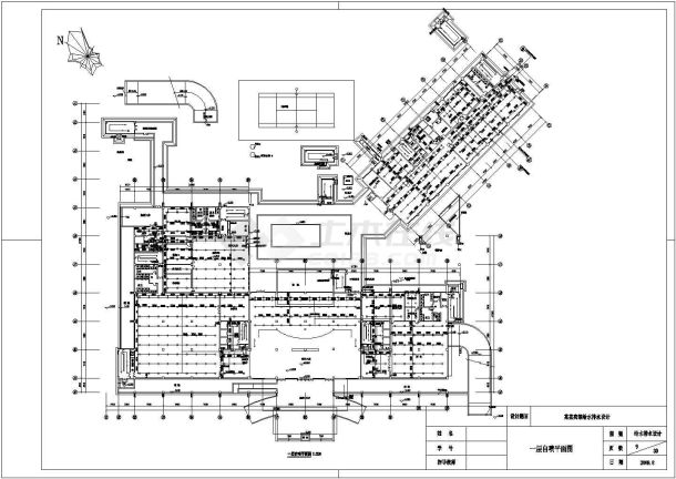 某地区带地下室宾馆给排水详细设计方案施工CAD图纸-图一