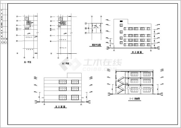 厂房设计_某地区三层厂房建筑详细设计方案施工CAD图纸-图一