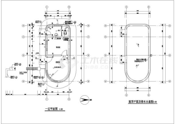 某地区水厂厂区大门建筑详细设计方案施工CAD图纸-图二