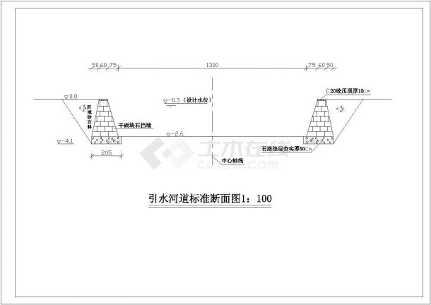 【精选】大型引水工程河道标准设计CAD图纸-图一