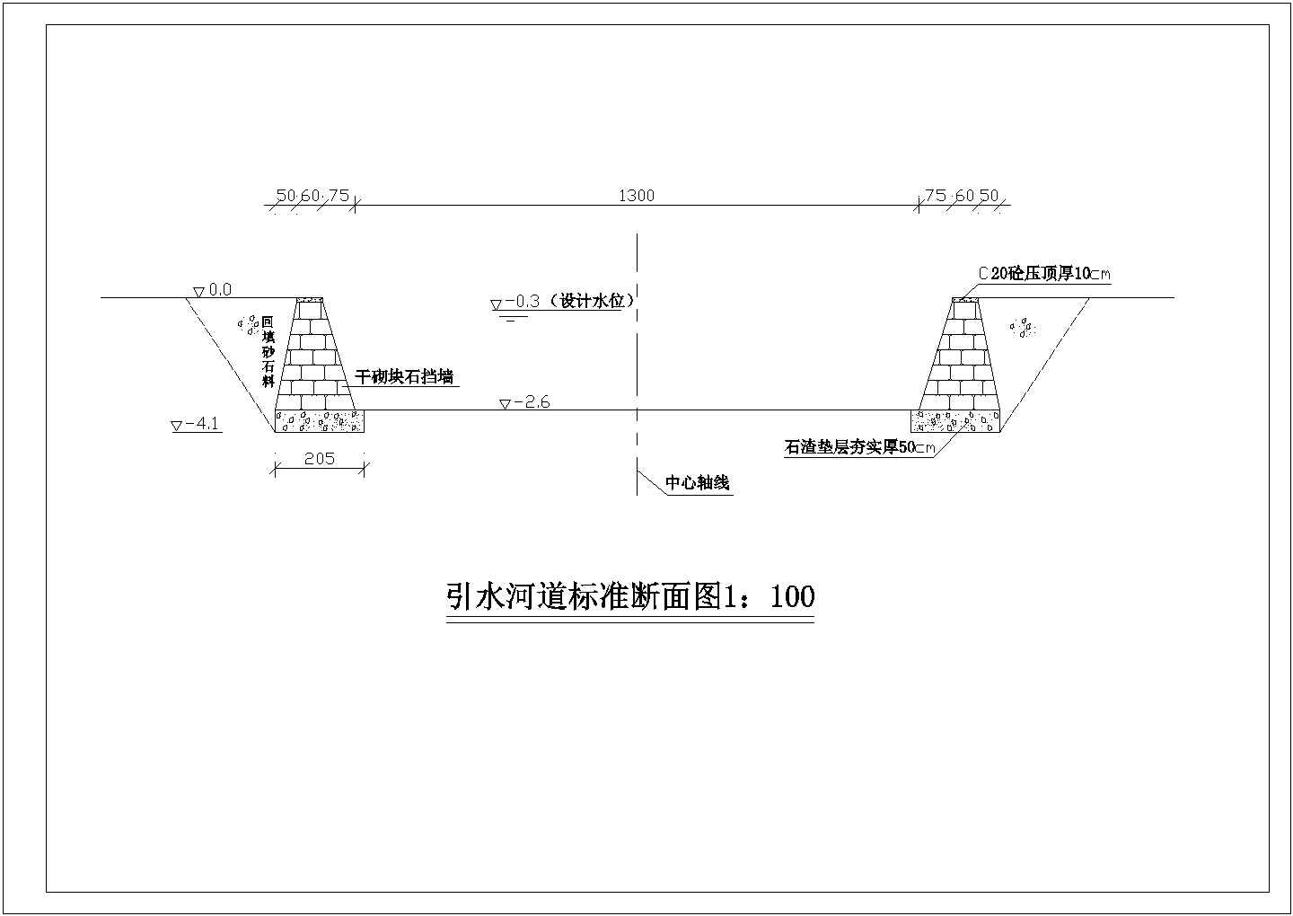 【精选】大型引水工程河道标准设计CAD图纸