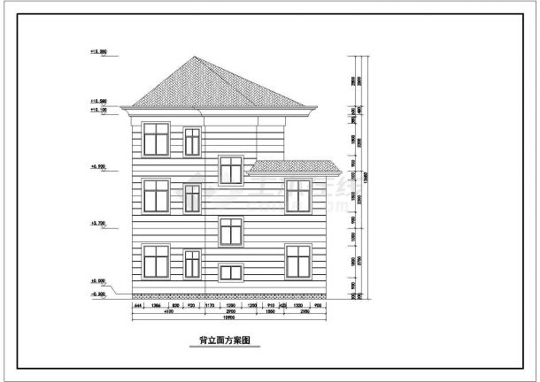 某三层砖混结构独栋别墅室内装修设计cad全套施工图（含设计说明，含效果图，含建筑方案）-图一