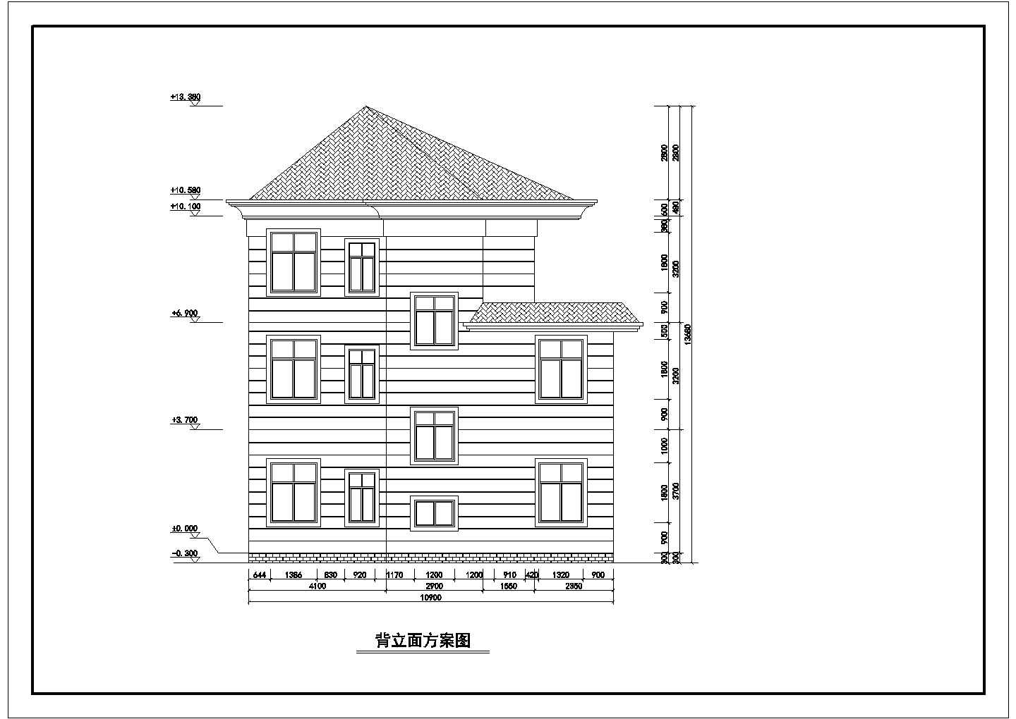 某三层砖混结构独栋别墅室内装修设计cad全套施工图（含设计说明，含效果图，含建筑方案）