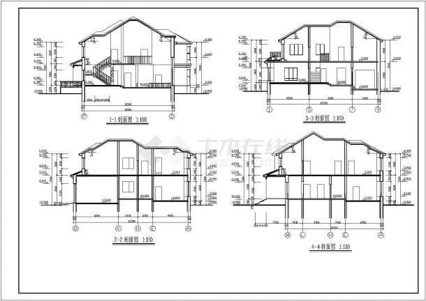 某二层砖混结构新农村独栋别墅（占地面积282.03平方米）设计cad全套建筑施工图（含设计说明，含效果图）-图一