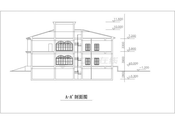 北京郊区别墅（二层砖混结构）单体设计cad建筑方案图（含效果图，含多栋设计）-图一