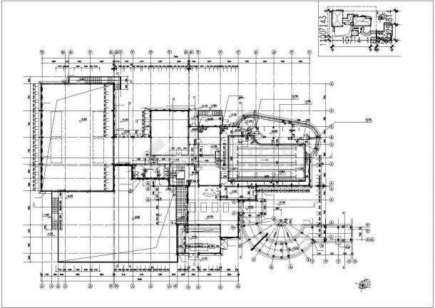 上海会所全套建筑施工CAD设计图-图一