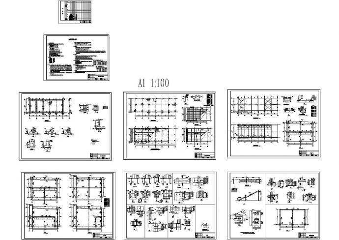 某售楼部钢结构cad施工设计图纸（含设计说明）_图1