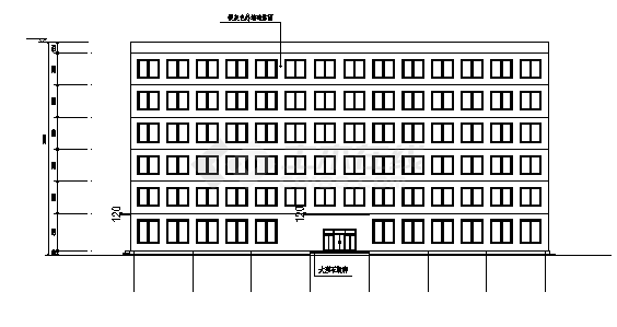 土木工程毕业设计_办公楼设计_4600平米六层框架结构办公楼建施cad图(含计算书，毕业设计)-图二