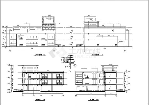 常州市某3层私立幼儿园全套建筑设计CAD图纸-图二