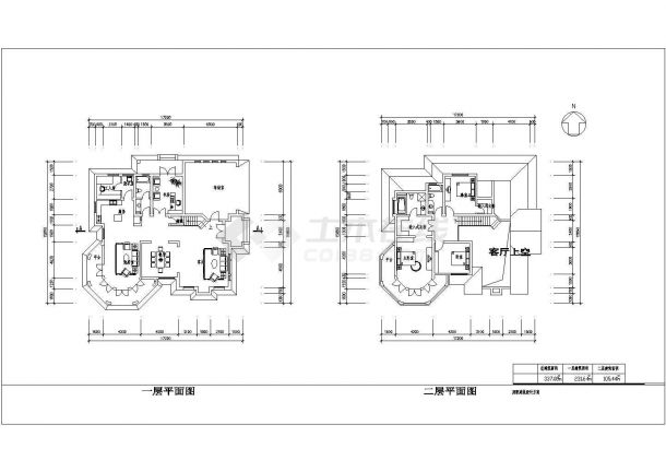 某二层砖混结构独栋别墅（建筑面积337.08平方米）设计cad建筑方案图（含设计说明，含效果图）-图一