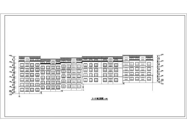 3700平米6层混合结构转角住宅楼平立剖面设计CAD图纸（含跃层）-图一