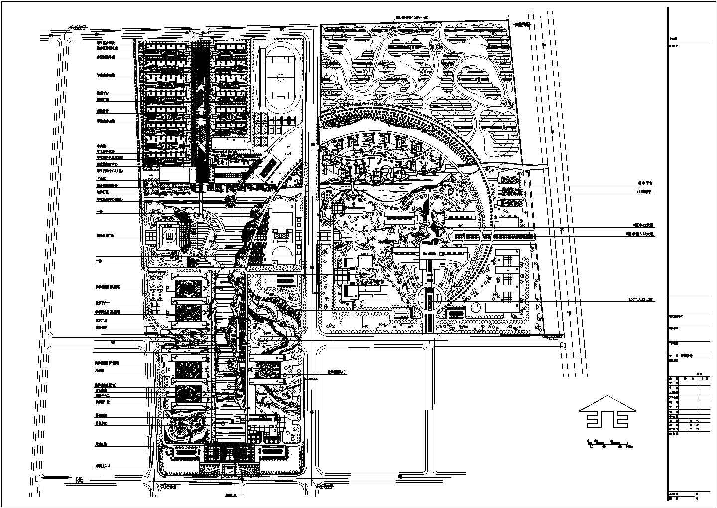 南昌市某高校新校区平面规划设计CAD图纸