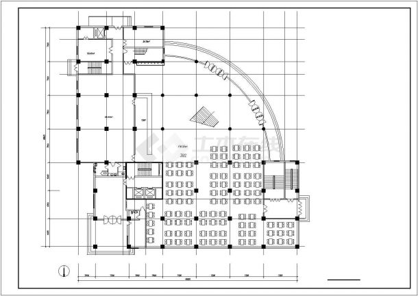 1.7万平米11层框架结构商住楼平立面设计CAD图纸（1-4层商用）-图二