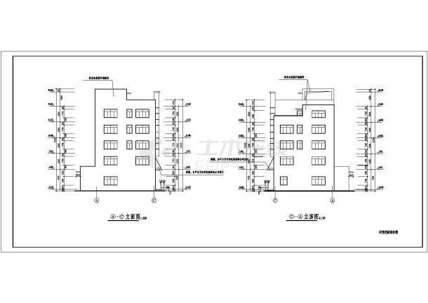 4600平米五层框架结构商业办公楼建筑设计CAD图纸（底层商场）-图一