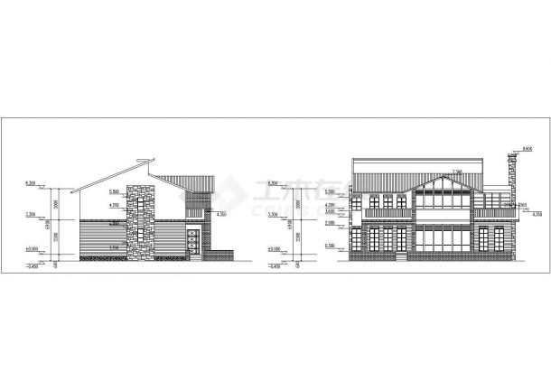 某二层砖混结构新农村简欧风格私家别墅设计cad全套建筑施工图（含效果图）-图一