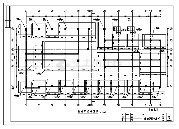 土木工程毕业设计_办公楼设计_6000平米某七层框架结构办公楼结施cad图(含计算书，毕业设计)-图一