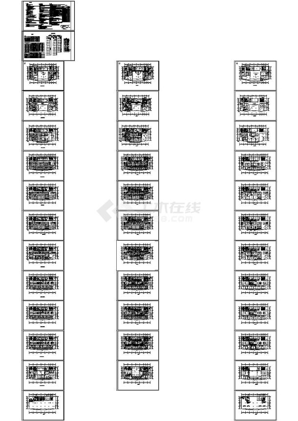 [安徽]高层医疗保健综合建筑空调通风及防排烟系统设计CAD施工图纸-图一