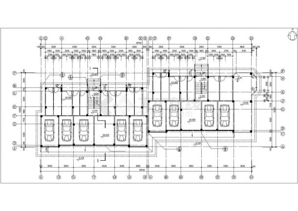 4100平米7层钢混框架结构住宅楼建筑设计CAD图纸（含架空层）-图一