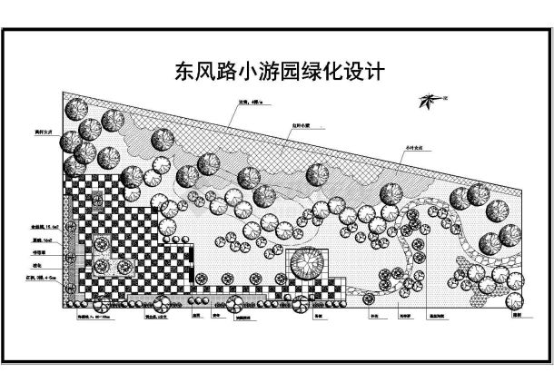 公园广场绿化CAD图纸-小游园绿化设计平面图-图一