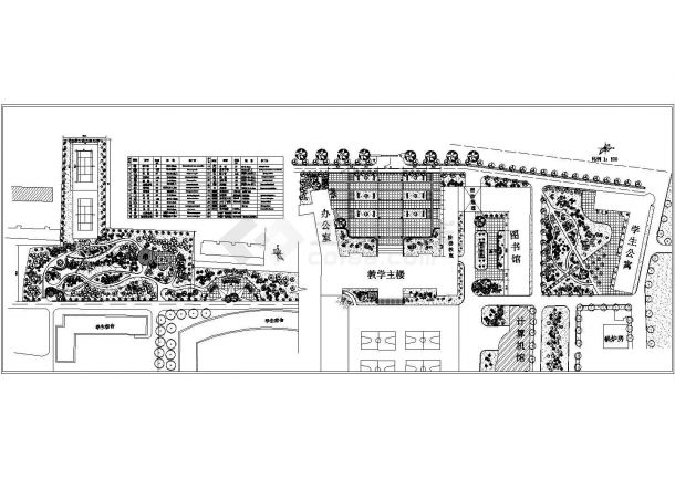 公园广场绿化CAD图纸-校园广场绿化设计平面图-图一