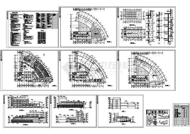 某城市高校美术学院教学区筑结构设计平面CAD图-图一