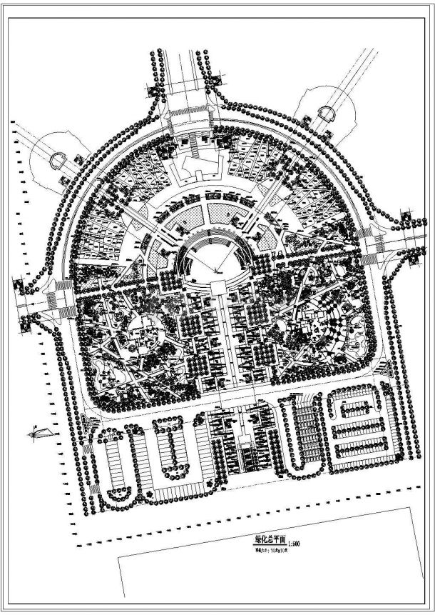 公园广场绿化CAD图纸-张家界火车站广场绿化总平面图-图一