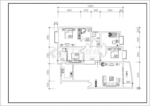珠海市某新建小区70-145平米热门户型设计CAD图纸（共22张）-图二