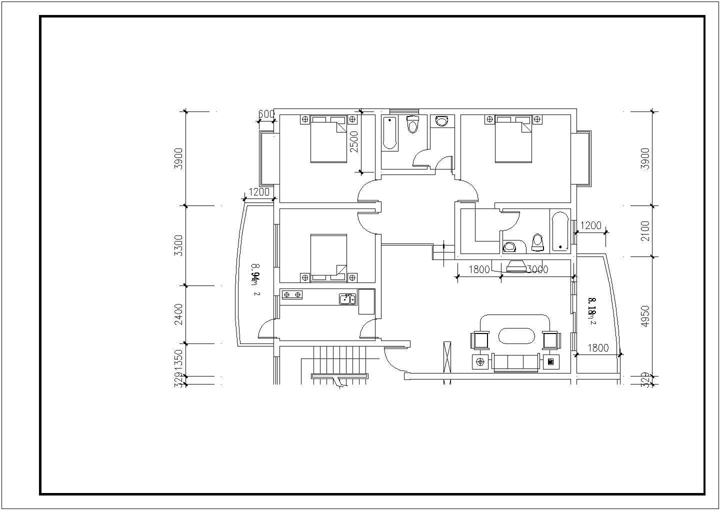 珠海市某新建小区70-145平米热门户型设计CAD图纸（共22张）