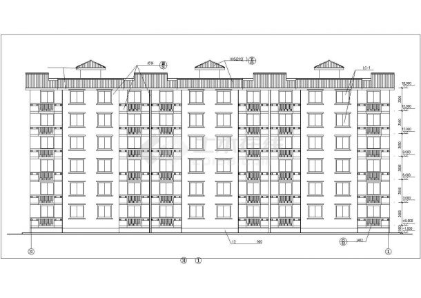邢台市某小区2400平米6层砖混结构住宅楼全套建筑设计CAD图纸-图一
