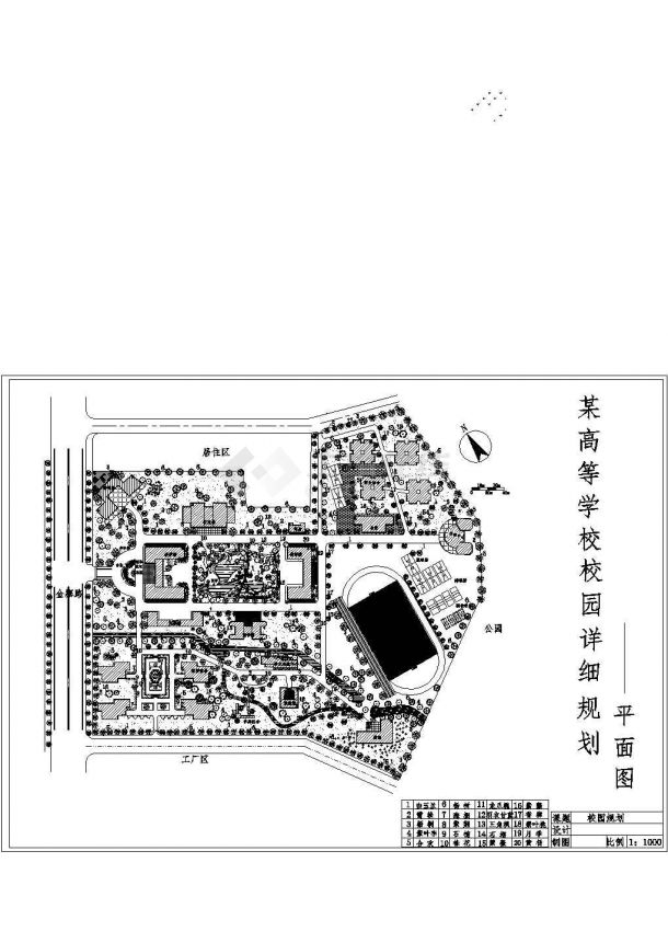 东莞市某高等院校校园平面规划设计CAD图纸-图一