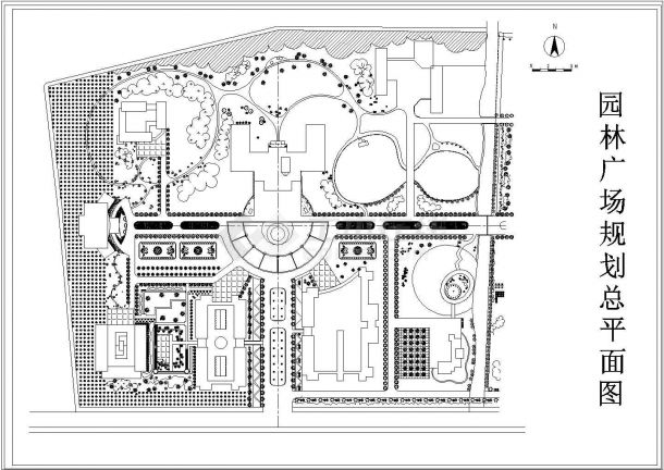 公园广场绿化CAD图纸-园林广场规划总平面图-图一